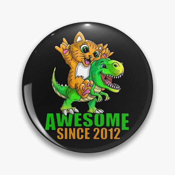Item preview, Cat and dinosaur awesome since 2012 designed and sold by mermaidselina.