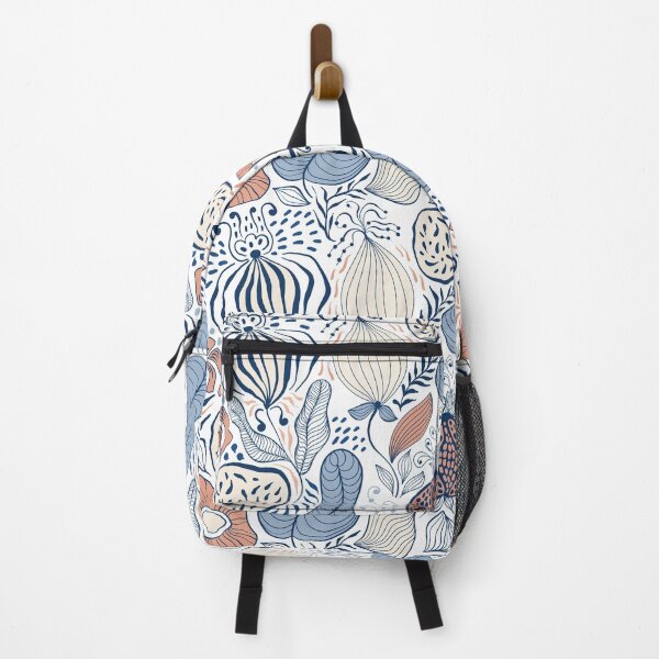 Item preview, Preppy Bohemian Flowers Autumn Foliage Blue Pink Beige Botanical Plants designed and sold by IamTrending.