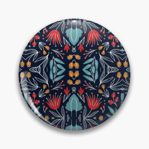 Item preview, floral pattern- blue background . designed and sold by wiwiart.