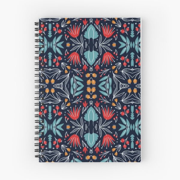 Item preview, floral pattern- blue background . designed and sold by wiwiart.