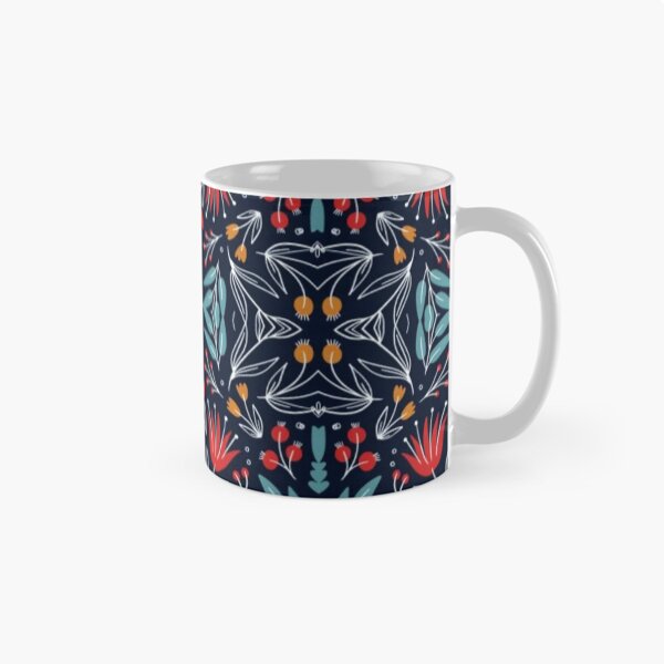 Item preview, floral pattern- blue background . designed and sold by wiwiart.