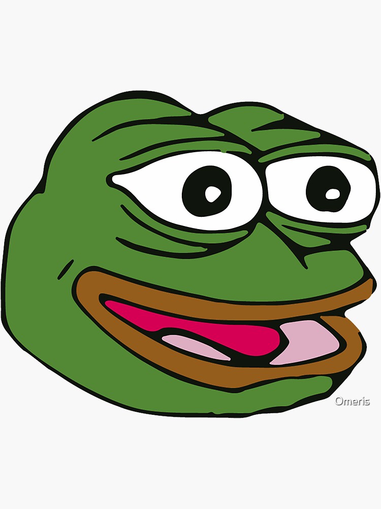 Pepe the frog meme happy fell good men" Sticker by Omeris | Redbubble