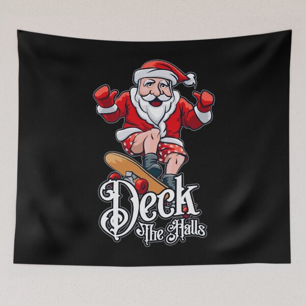 Item preview, Skateboarding Santa Claus Deck The Halls Christmas designed and sold by GrandeDuc.