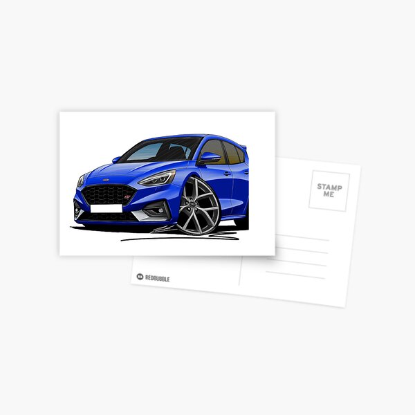 Pegatina for Sale con la obra «Ford Focus (Mk4) ST Blue - Caricatura Car  Art» de yeomanscarart