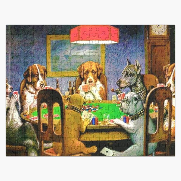 Dogs Playing Poker Jigsaw Puzzles Redbubble   Ur,jigsaw Puzzle 252 Piece Flatlay,square Product,600x600 Bg,f8f8f8 