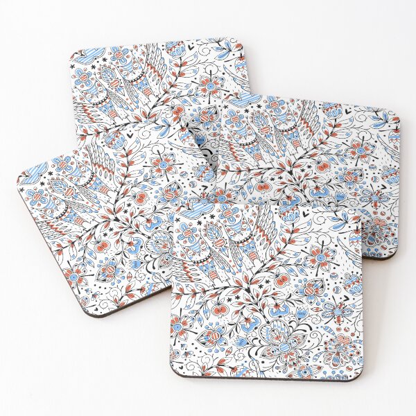 Item preview, Preppy Trippy Flowers Trendy Owls Hipster Botanical Folk Art designed and sold by IamTrending.