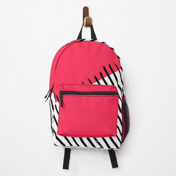 Item preview, Colorful Geometric Modern Abstract Design | Bright Pink Background with Diagonal Black Thin Stripes designed and sold by ukoko.