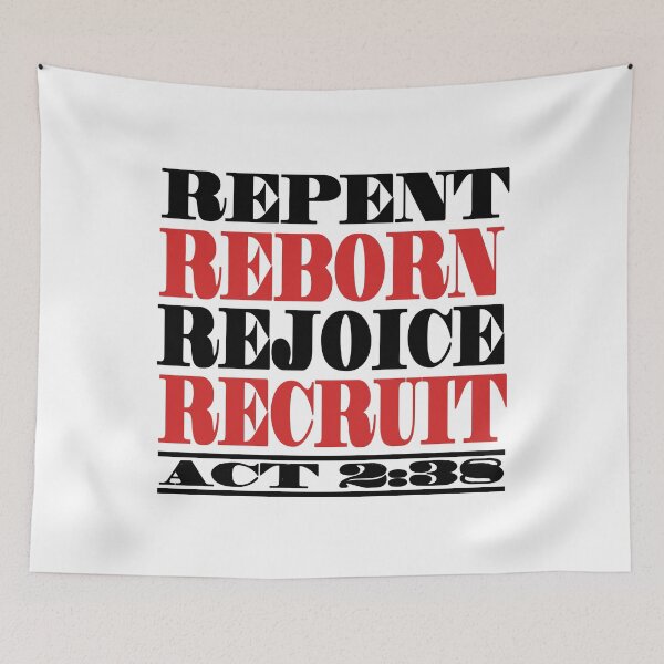 Item preview, Repent, Reborn, Rejoy, Recruit designed and sold by Yashra  Clothing.