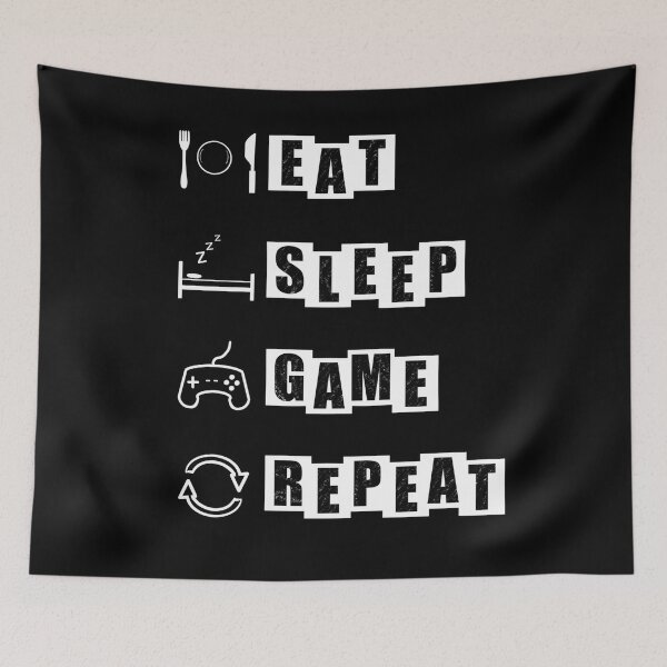 Item preview, Eat, Sleep, Game, Repeat - black designed and sold by BusyMonkeys.