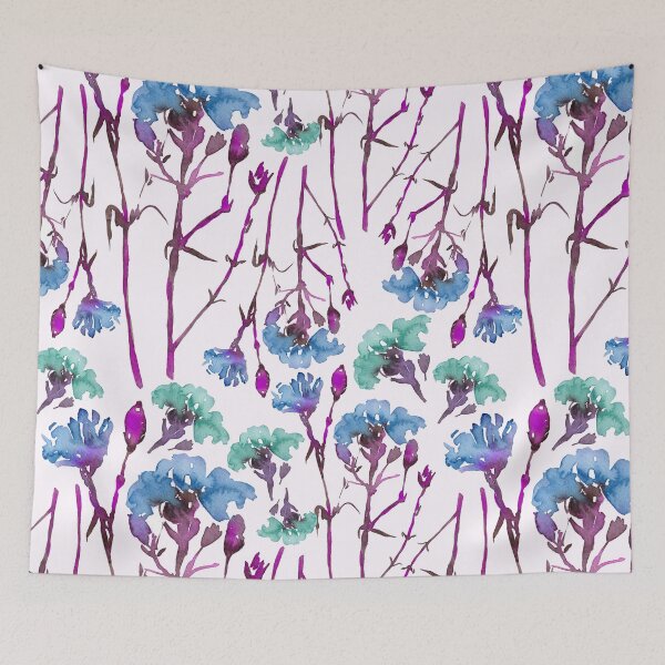 Item preview, Carnation blue flory pattern design designed and sold by EarthyPlanty.