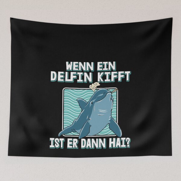 Item preview, dolphin shark smoking pot swimming funny saying gift designed and sold by redshirtz.