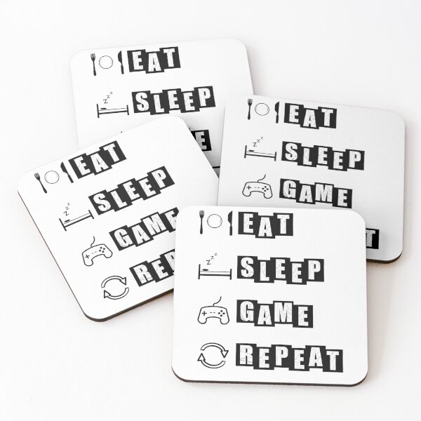 Item preview, Eat, Sleep, Game, Repeat - White designed and sold by BusyMonkeys.