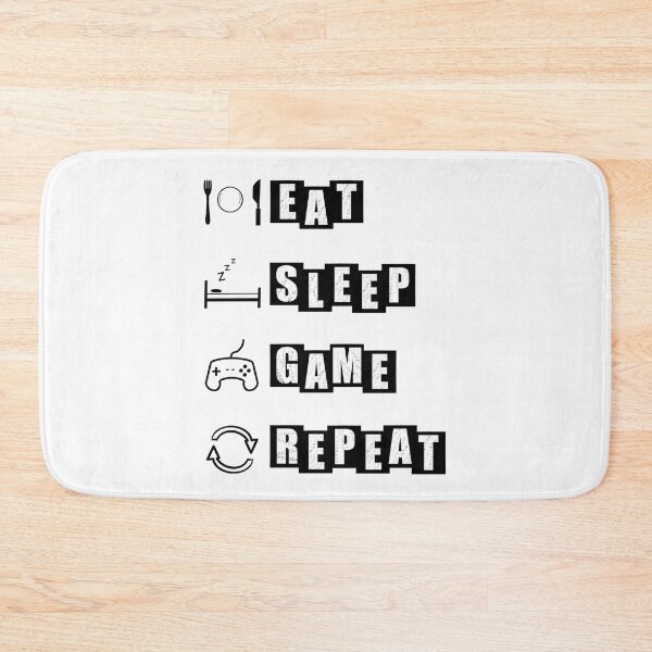 Item preview, Eat, Sleep, Game, Repeat - White designed and sold by BusyMonkeys.