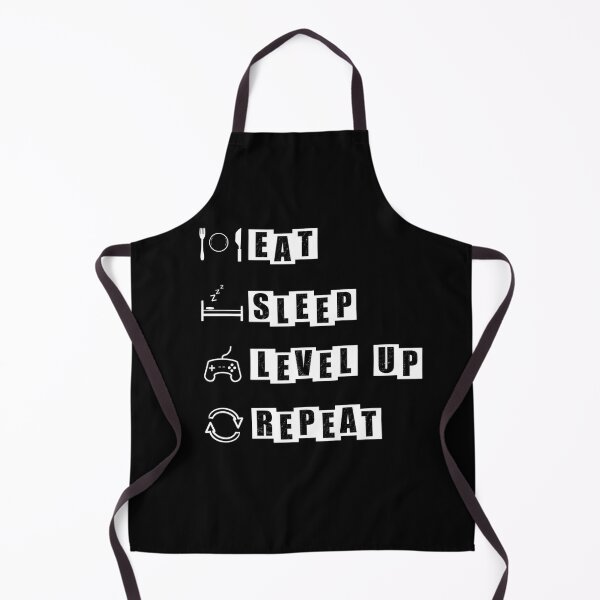 Item preview, Eat, Sleep, Level Up, Repeat - black designed and sold by BusyMonkeys.