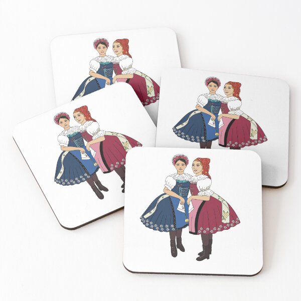 Item preview, Girls of Velke Pavlovice / Holky z Velke Pavlovic on white, Czech folklore, Moravian folklore, designed and sold by Naty Design Prague.