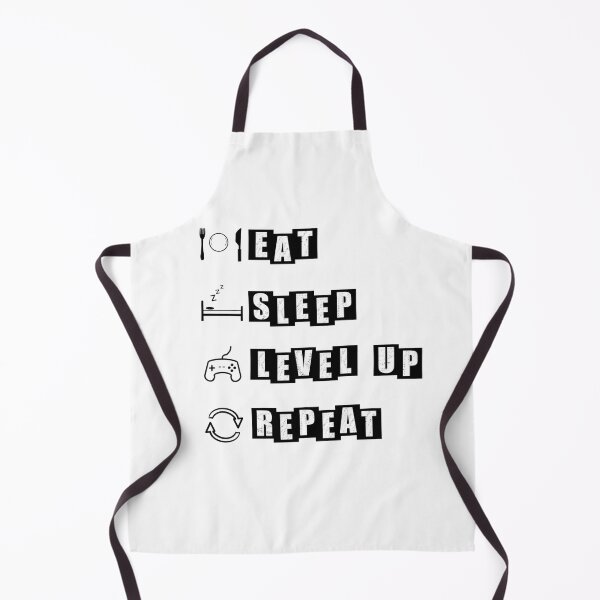 Item preview, Eat, Sleep, Level Up, Repeat - White designed and sold by BusyMonkeys.