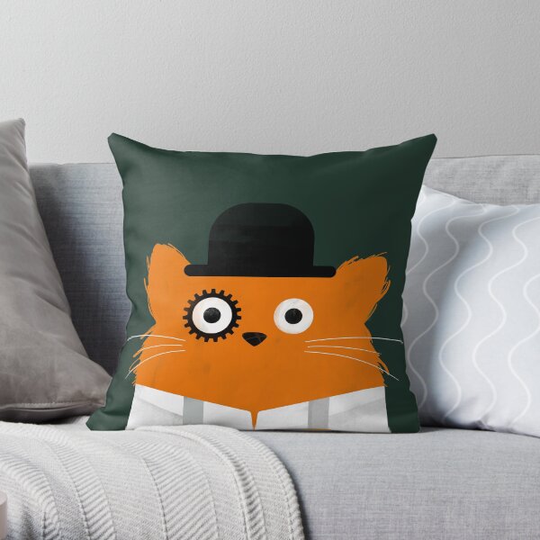 Cat Orange Throw Pillow