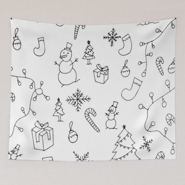 Item preview, Black And White Snowman Christmas Pattern designed and sold by loveoceanair.