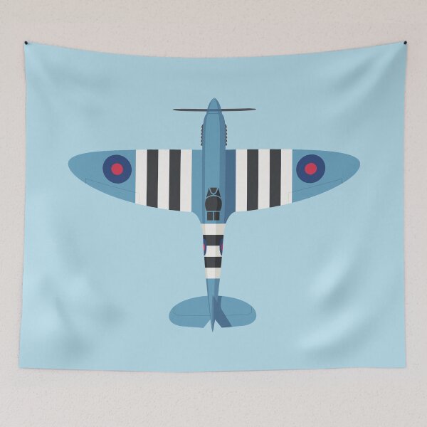 Item preview, Spitfire WWII Fighter Aircraft - Portrait Blue designed and sold by VoodooCircus.