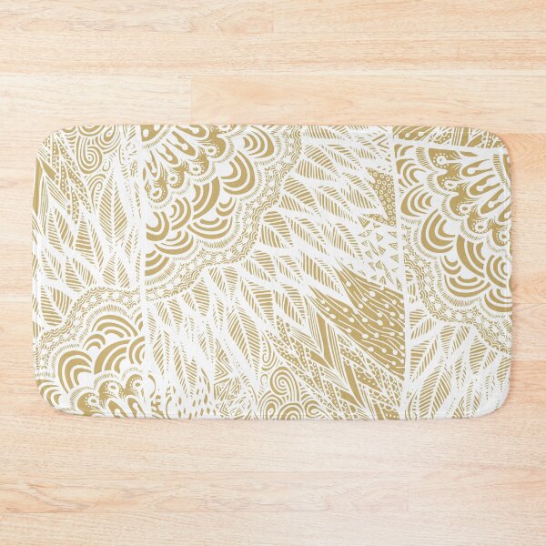 Item preview, Ethnic White Gold Doodle - Zentangle designed and sold by MyArt23.