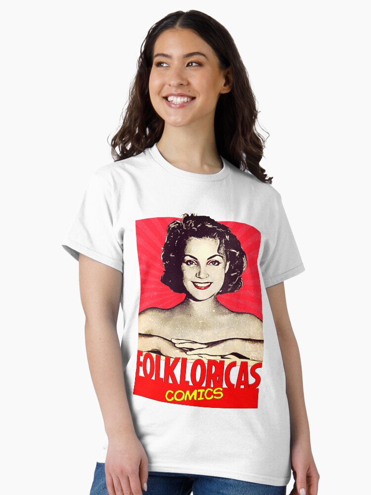 Imagen 1 de 7, Camiseta clásica con la obra Carmen Sevilla en Folkloricas Comics Vintage , diseñada y vendida por LoveCopla.