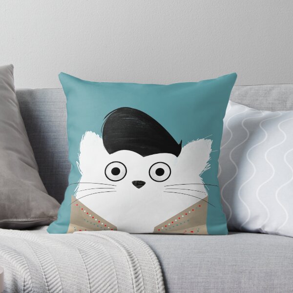 Cat Elvis Throw Pillow