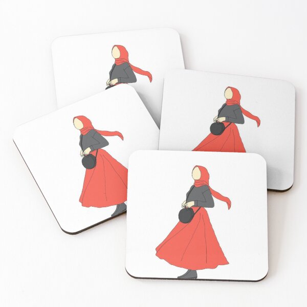 Item preview, Vector Illustration of Muslimah girl in red hijab and red skirt designed and sold by The Hijabi Artist.