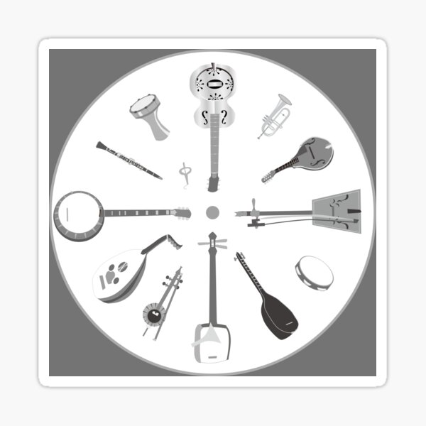 World Music Clock Sticker