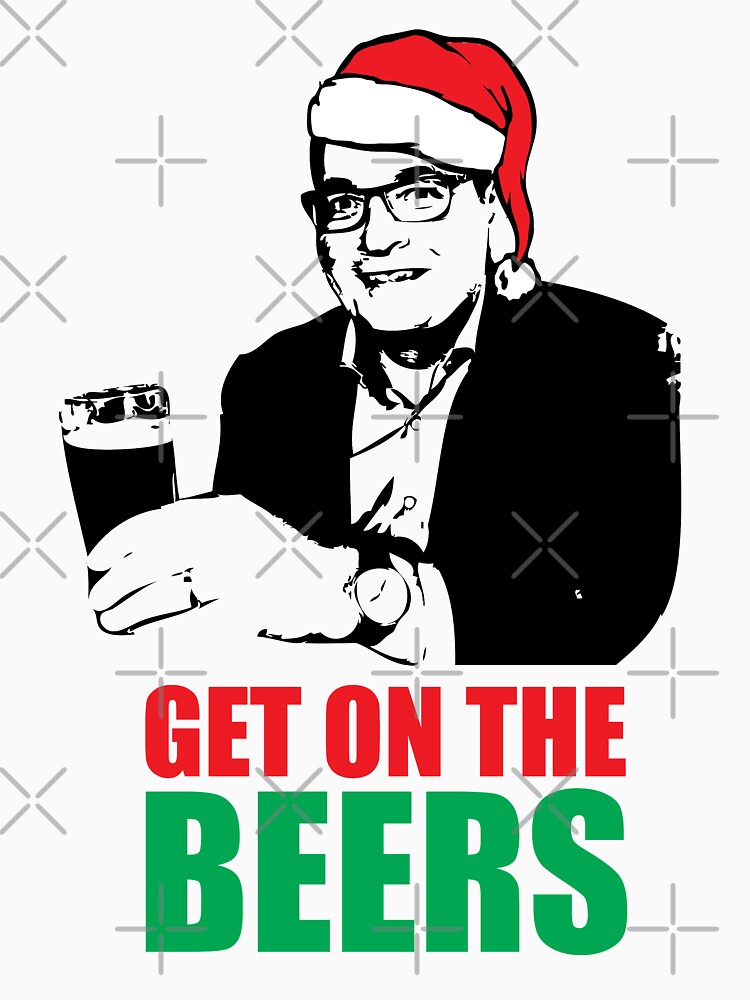 "Dan Andrews Get on the Beers Christmas Santa" T-shirt by ...