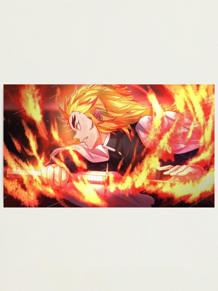 Impression Photo Kyojuro Rengoku Pilier De La Flamme Par Ricon Otaku Redbubble