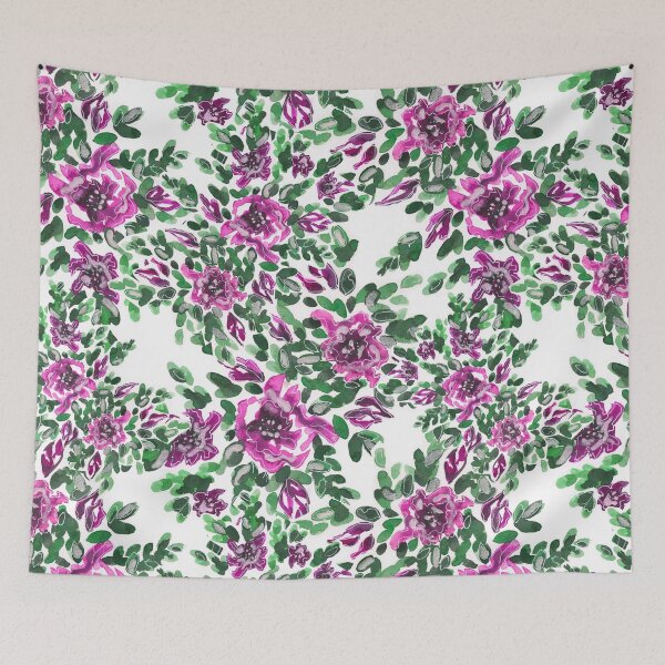Item preview, pinky greeny vibrant colors floral pattern designed and sold by EarthyPlanty.