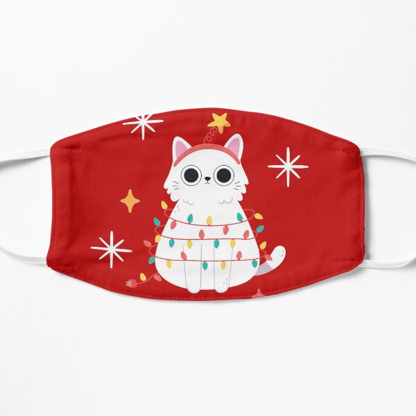 Cute Christmas Cat Flat Mask