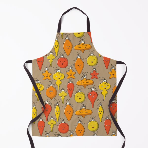 Item preview, Yellow and Orange Kawaii Christmas Tree Ornament Pattern designed and sold by space-kitten.