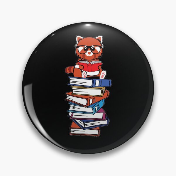 Item preview, Kawaii red panda reading books designed and sold by Lenny Stahl.