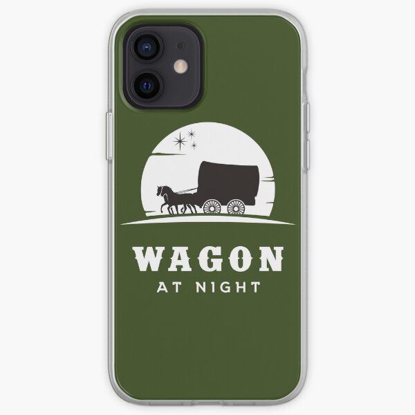 Wagon with horses at night iPhone Soft Case