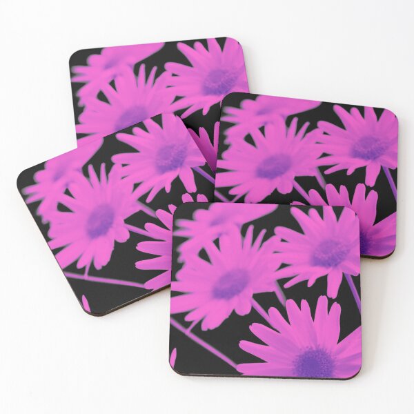 Item preview, Daisies with a difference. Nature. Outdoors. Pink purple, graphic special effects. designed and sold by JellyBeenzz.