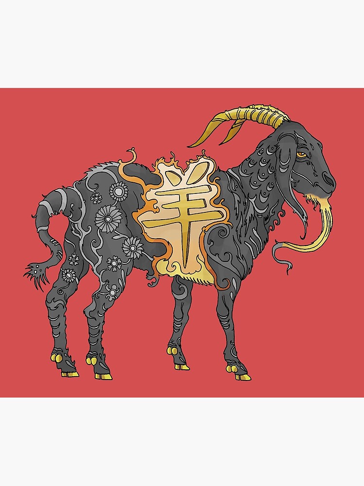 year-of-the-goat-black-poster-for-sale-by-nunalephink-redbubble