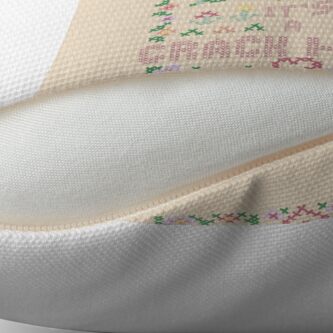 Alternate view of A Crack Home - cross stitch embroidery Throw Pillow