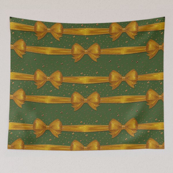 Item preview, Merry Christmas Gold Ribbon Glitter Pattern - Xmas designed and sold by GlamourChick.