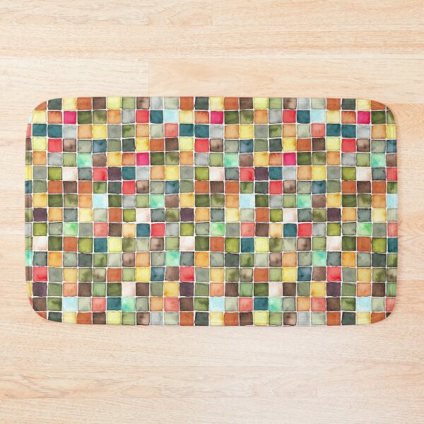 Item preview, Warm Autumn Feels Watercolour Mosaic Squares designed and sold by DilatorySloth.