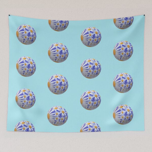 Item preview, ball daisy blue background designed and sold by miaterinka.