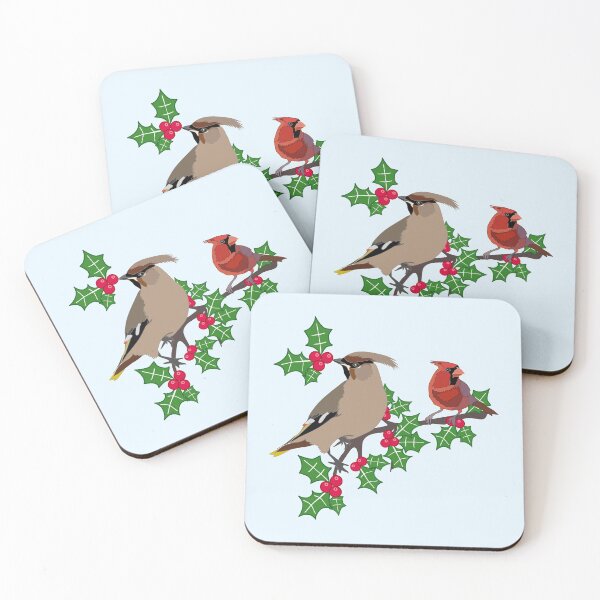 Item preview, Waxwing and cardinal designed and sold by orangerinka.