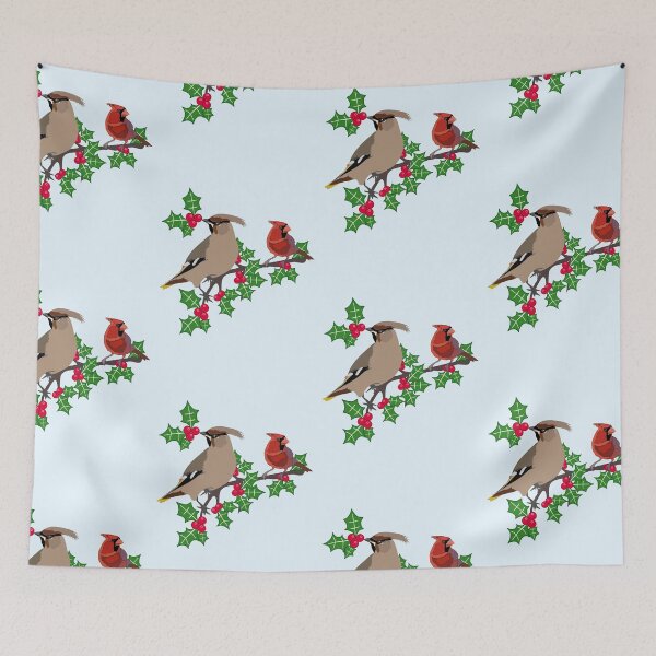 Item preview, Waxwing and cardinal designed and sold by orangerinka.
