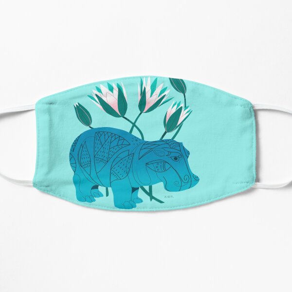 Faience Hippo - Floral Artefacts Flat Mask