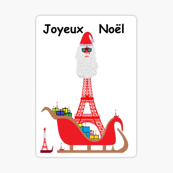 Eiffel Tower Santa Claus 2 Sticker
