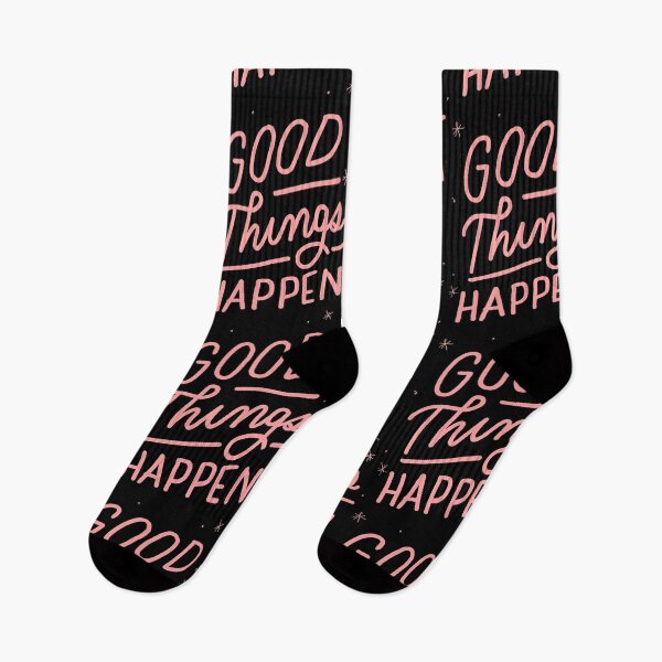 Item preview, Good things happen inspirational quote hand lettering with stars design designed and sold by lettersbysid.