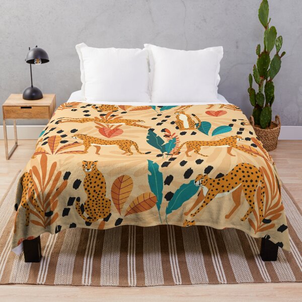 Desert Cheetah Pattern Throw Blanket