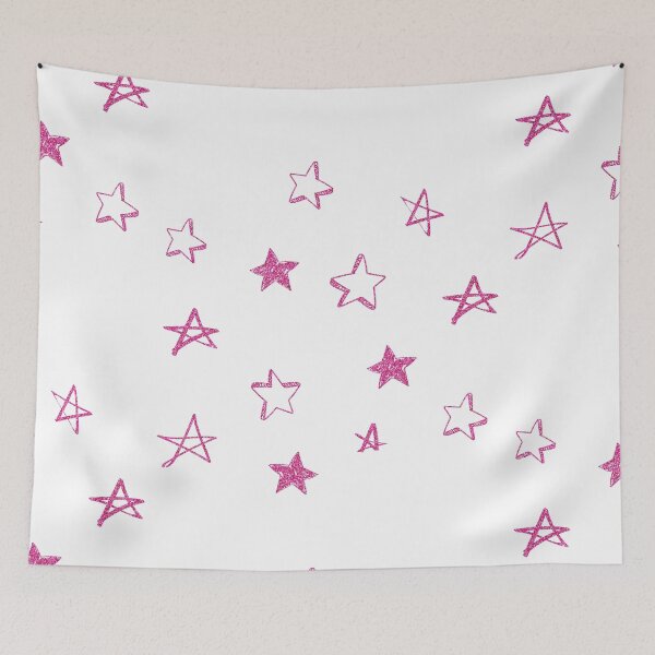 Item preview, Small glitter pink star doodle pattern designed and sold by AdelDa19.