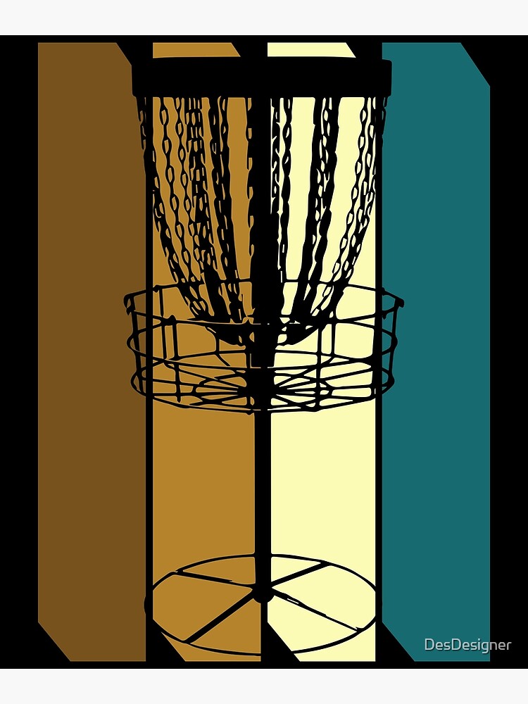 "Disc Golf Basket Retro Discgolf Frisbee Baskets" Poster for Sale by