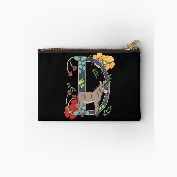 Item preview, D is for Donkey, art nouveau style animal alphabet letter, plain background designed and sold by Naty Design Prague.
